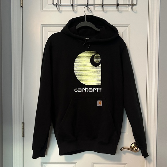 Carhartt Black Hoodie with Green Logo - Picture 1 of 4